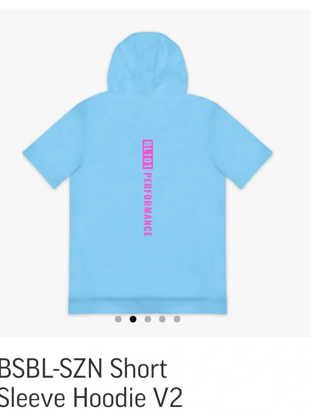 BSBL-SZN Short Sleeve Hoodie V2 - Cotton Candy Blue - Picture 2 of 2